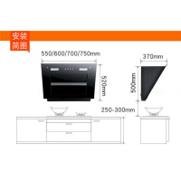 【闪电发货】家用侧吸式抽油烟机60 70cm600 700mm吸油烟机中式自动清洗双电机 宽700mm触摸款定制类商品