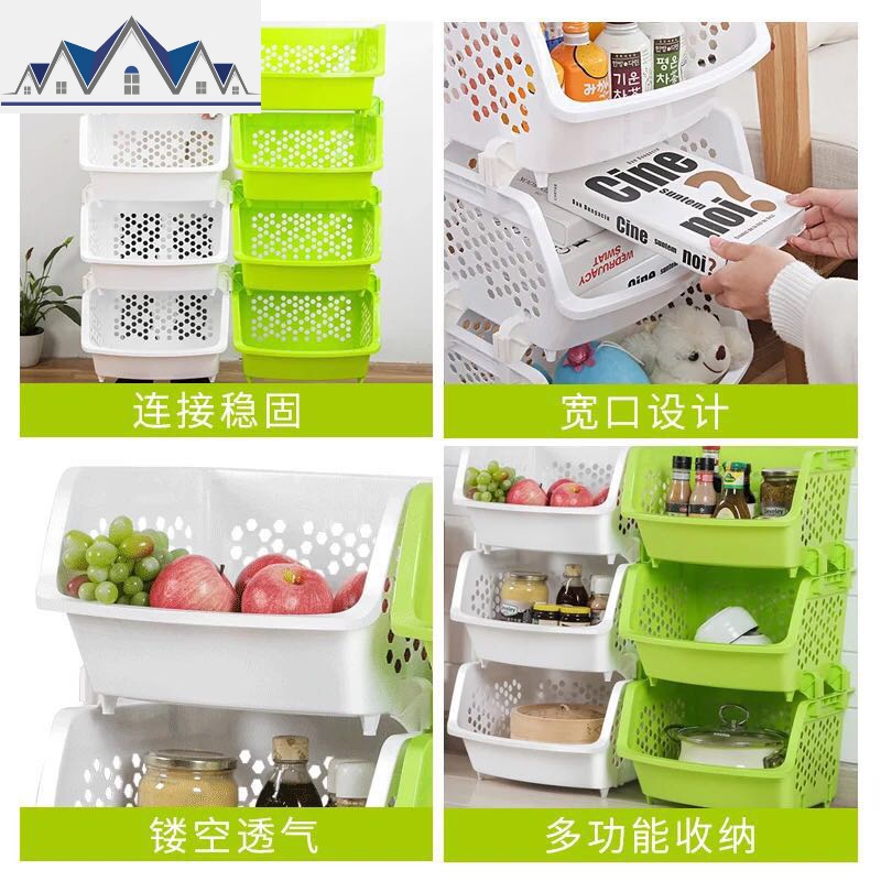 厨房蔬菜置物架落地收纳筐储物架果蔬菜篮架调料家用多层放菜架子 三维工匠高清大图