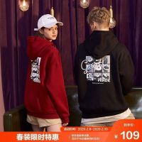 唐狮春季新款情侣装联名卫衣男女连帽超火港风宽松潮牌