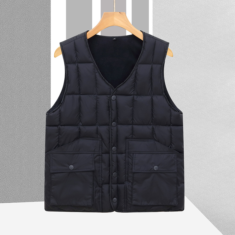 中老年人马甲男士加绒加厚内胆爸爸装棉背心爷爷保暖马夹冬季