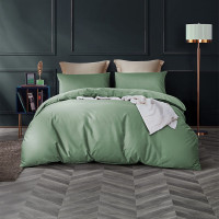 罗莱套件WD简粹60S全棉贡缎四件套恬淡之歌冰岛远野磨毛浮生若梦简粹60支四件套绿色200_930
