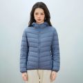 女装秋冬新款新国标90绒轻薄羽绒服女款女式带帽简约外套 M 雾霾蓝