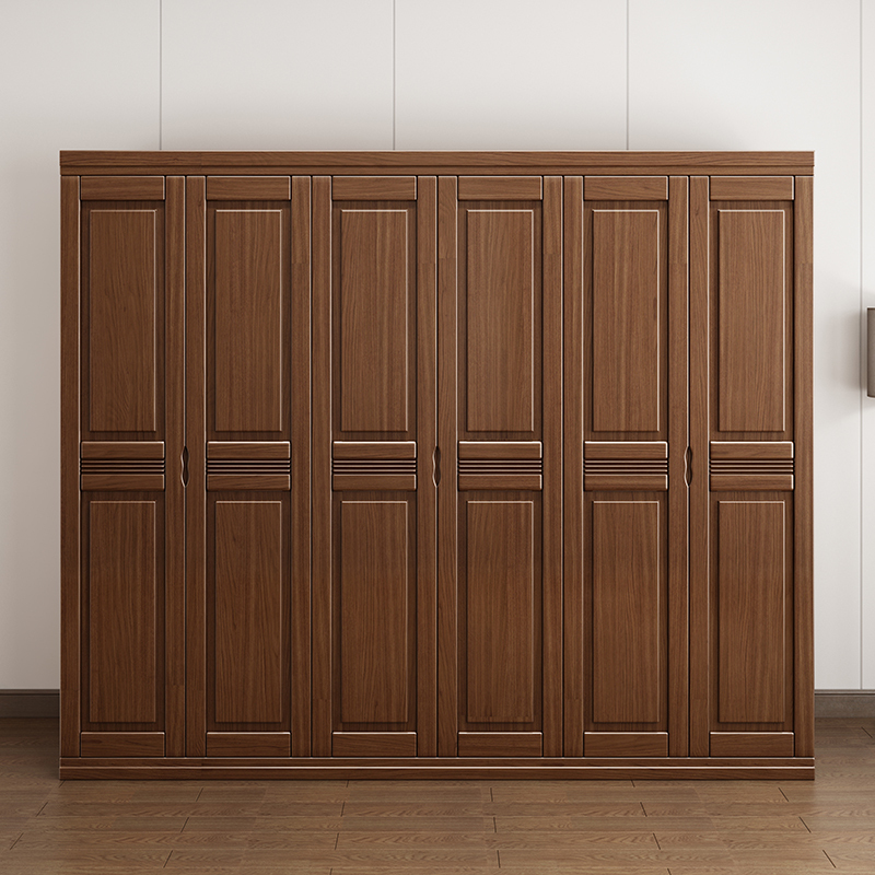 塞纳左居senazuoju衣柜北美胡桃木现代中式实木衣柜四门五六门组合
