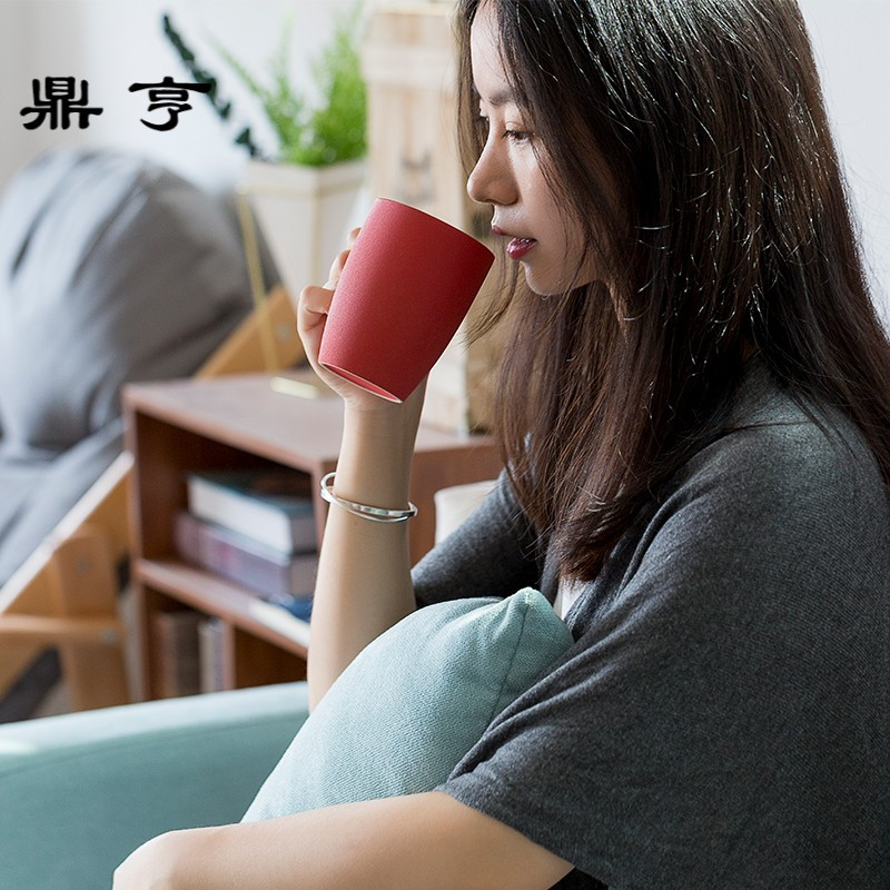 鼎亨定制大容量马克杯茶杯陶瓷过滤办公室杯子带盖创意陶瓷杯水杯