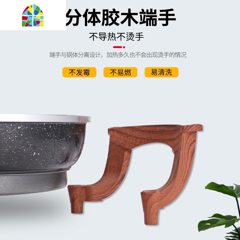 大电热锅家用加深商用大号多功能电煎锅平底锅不粘锅烙饼插电烤锅 FENGHOU 大号51无盖1+木铲加厚锅体高清大图