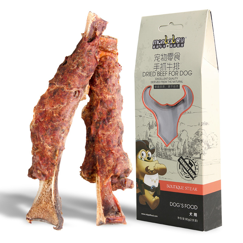 蒙贝手抓牛排80g 原味 宠物零食狗零食泰迪磨牙洁齿骨泰迪金毛耐咬奖励零食(monbab)