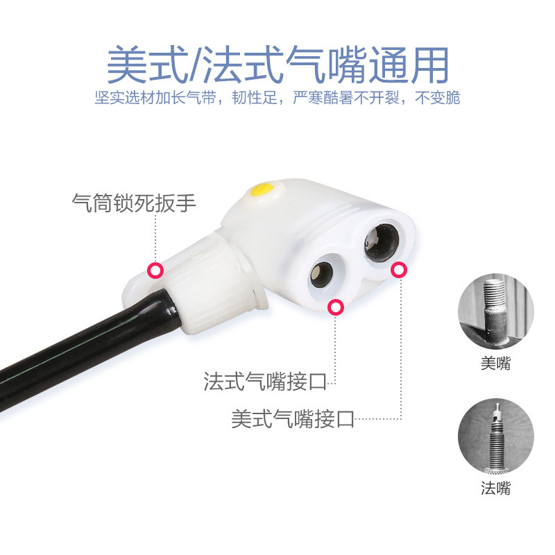 永久自行车打气筒自行车汽简家用便携小型电动电瓶通用气管子充气桶篮球高压