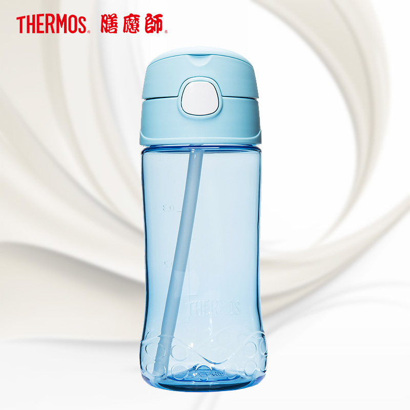 膳魔师(Thermos)F4011T儿童学生可爱儿童杯卡通膳魔師Tritan吸管杯塑料杯牛奶杯 杯子450ML外出/家用高清大图