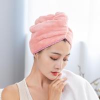 家柏饰(CORATED)2条装女吸水速干擦头发毛巾包头巾浴帽长发干发巾速干毛巾 紫罗兰(干发帽)1条+束发带1条