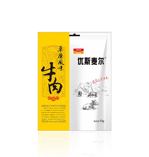 孜然味 50g*5 [正版]优斯麦尔草原风味牛肉干 50g/袋*5袋 昆仑好客 新疆