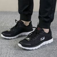 Skechers斯凯奇男鞋新款系带轻便透气舒适运动休闲鞋52631-BBK ZP 52631-BKRD/黑色/黑色 39