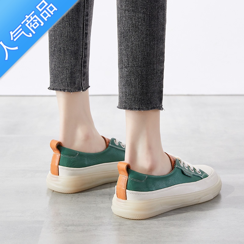 SUNTEK牛筋底小白鞋女板鞋2023春季新款百搭休闲女鞋子夏季薄款单鞋高清大图