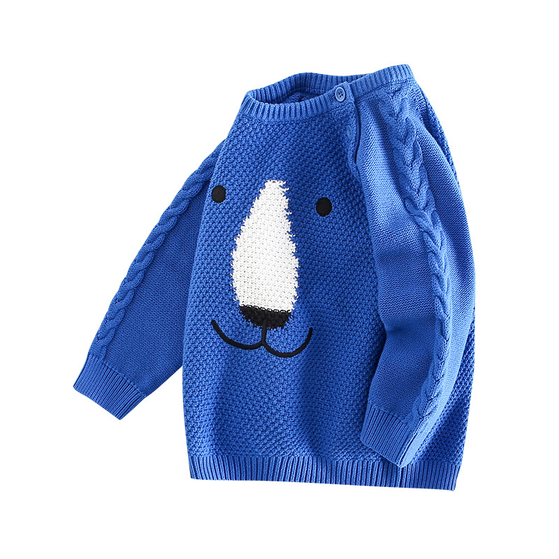 小猪班纳童装儿童毛衣男童针织衫秋冬圆领宝宝休闲打底套头衫纯棉