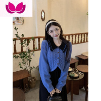 七斓茶里茶气春季学院小香风大码套女韩系软糯针织套装吊带连衣裙