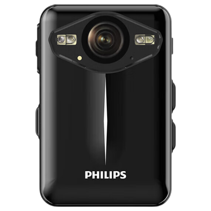 飞利浦(PHILIPS)VTR8003执法记录仪 高清防爆胸前随身红外夜视手机互联 黑色512G
