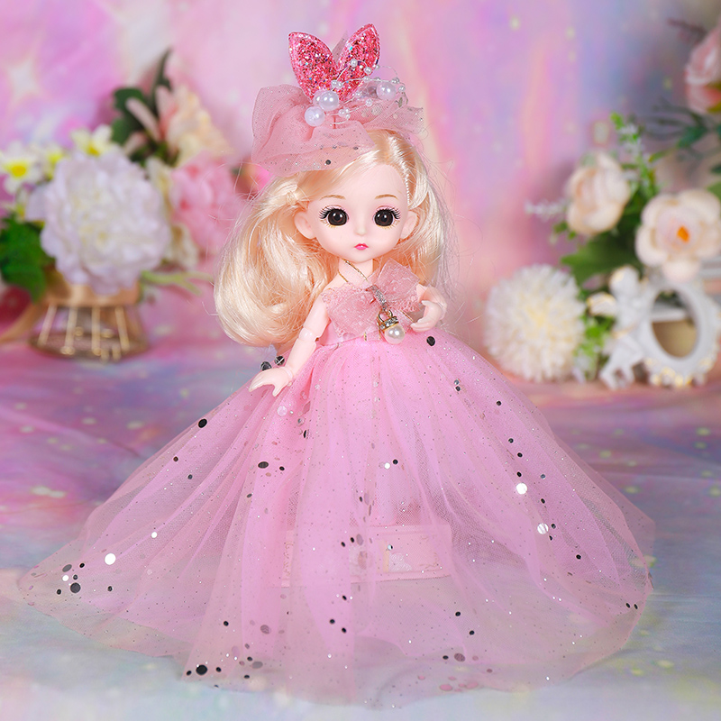 菲妮朵儿彤乐芭比娃娃套装16厘米粉色婚纱公主女孩生日礼物玩具单个