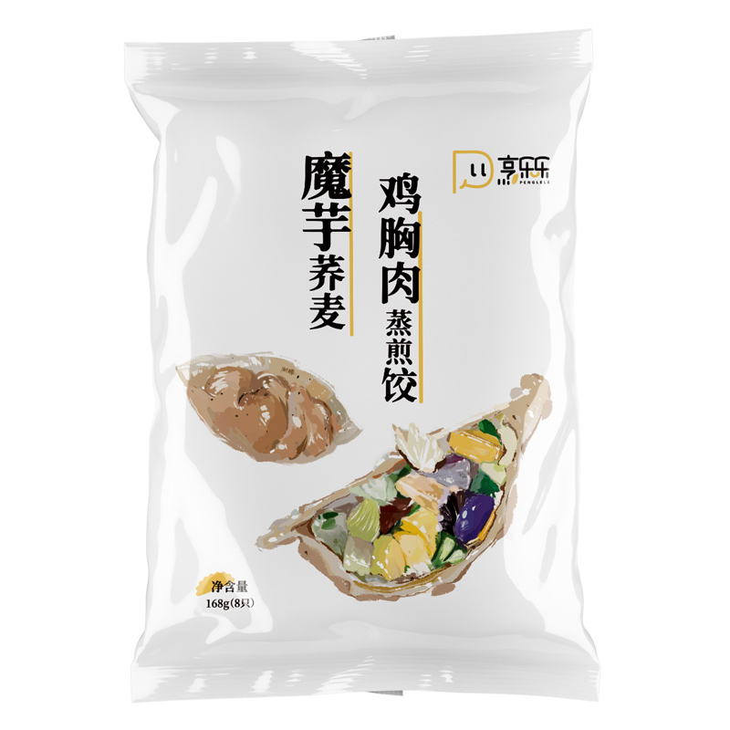 烹乐乐荞麦魔芋燕麦鸡胸肉牛肉蒸饺代餐速食水饺轻食早餐饺子煎饺共8袋高清大图