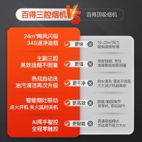 华帝百得烟灶套餐E612+QE50G(液化气) 顶吸烟机烟灶联动24m³瞬吸 台嵌双灶5.0kw旋焰蓝火全铝炉头