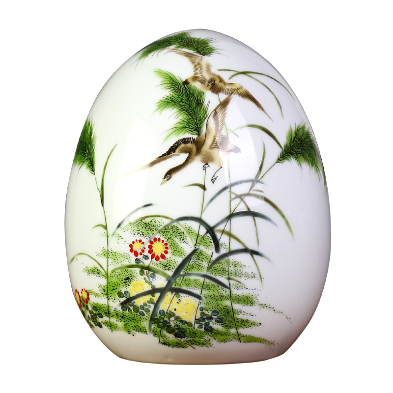 景德镇陶瓷花瓶鸡蛋摆件客厅装饰品摆设品小创意家居电视柜工艺品