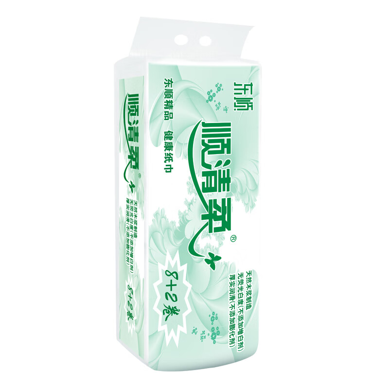 顺清柔无芯卷纸环保系列5层200g*10卷 中长卷卫生卷纸冲厕易溶解 2kg/提