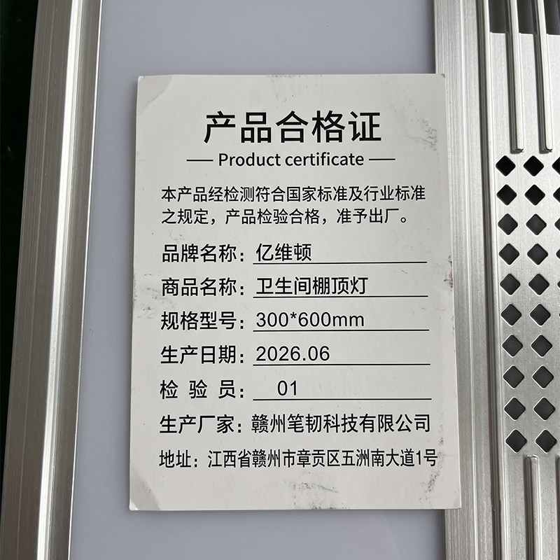 亿维顿 卫生间棚顶灯 300*600mm 个高清大图