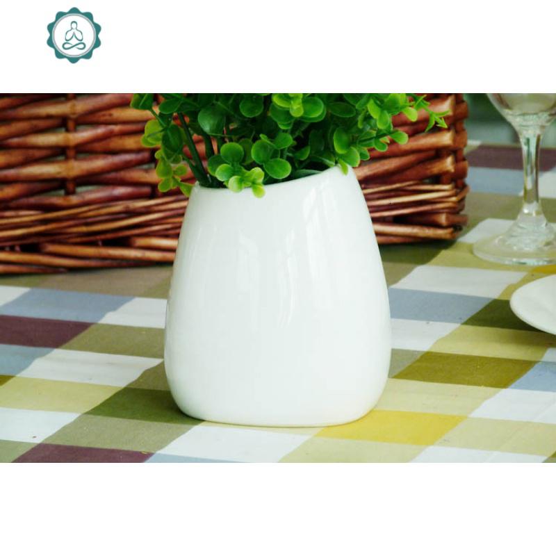 小清新简约工艺摆件陶瓷白色小花瓶水培迷你花器花插干花装饰北欧 封