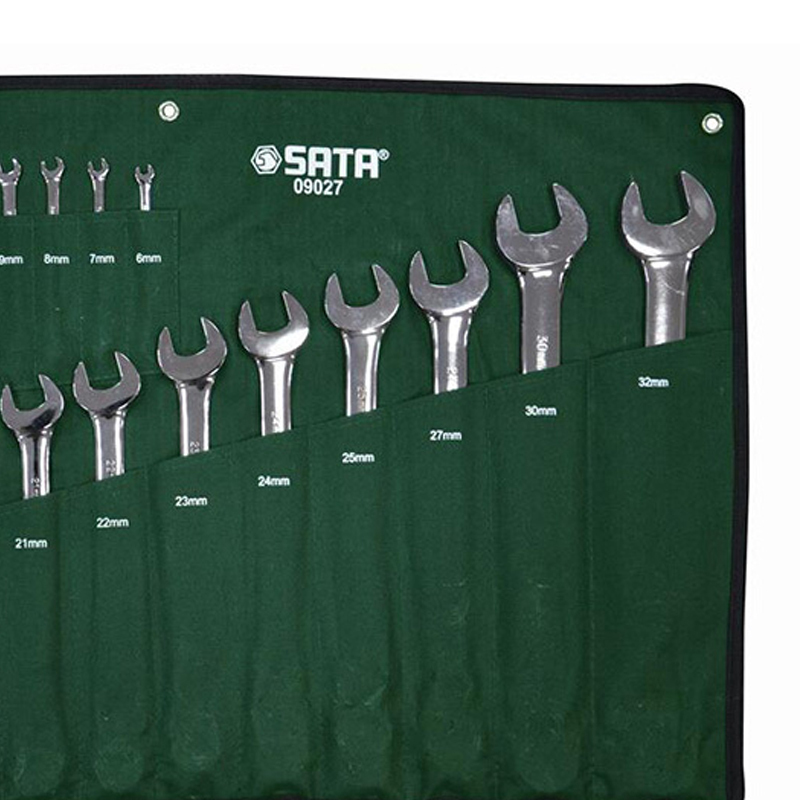 世达(SATA) 23件09027世达全抛光两用扳手开口梅花扳手6-32mm手动工具