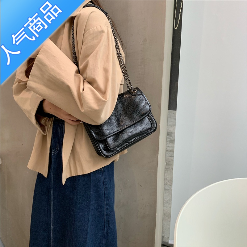 封后包包女包新款2022韩版大容量链条包感单肩斜跨包复古手提包潮女斜挎包