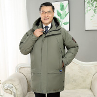 JPUDUN羽绒服男女情侣大毛领外套连帽可拆卸潮加厚派克工装跨境外贸_752 M 自然绿无毛领
