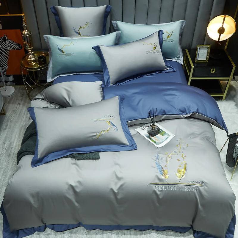 比韩 四件套花色可定制60S长绒棉款 2.0m床单款 套高清大图