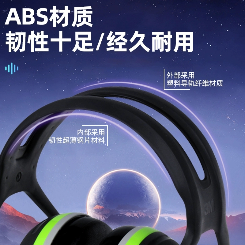 3M隔音耳罩X4A防噪音学习睡眠工厂专用头戴射击降音降噪高清大图