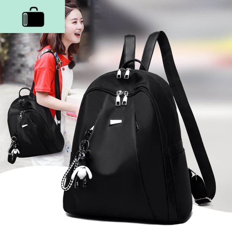 双肩包女2020新款韩版潮牛津布帆布时尚休闲百搭旅行背包女士包包NEW LAKE高清大图