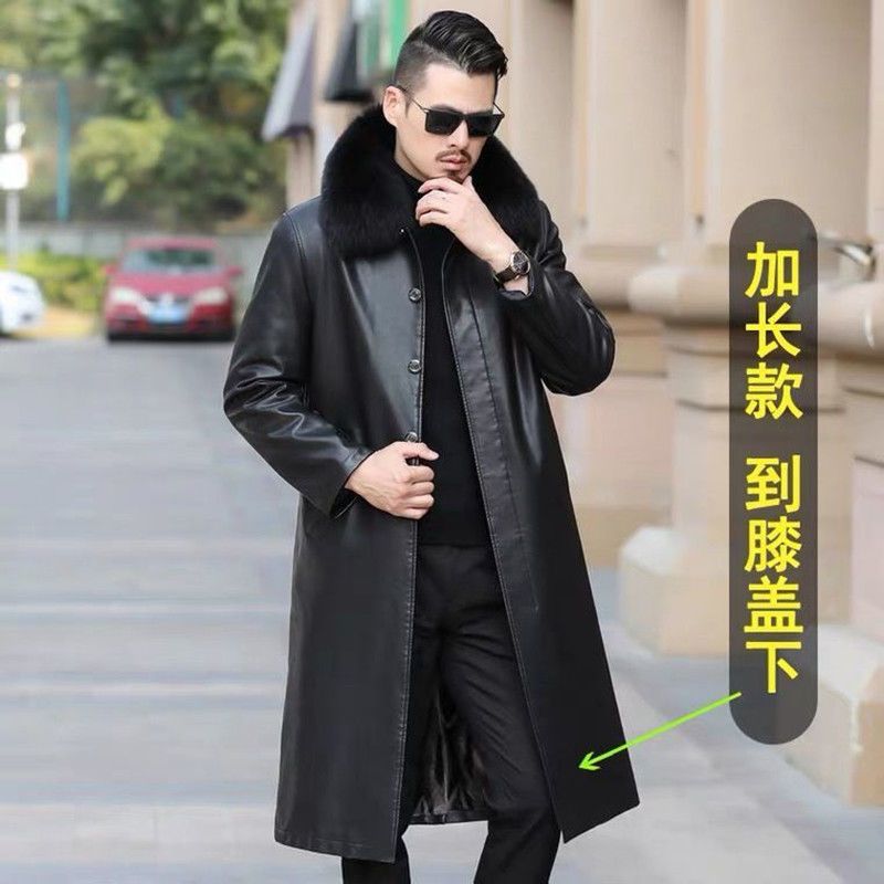 皮衣男 外套加厚皮衣爸爸装皮夹克大码皮衣优质皮衣夹克爆皮包退 春秋薄款立领皮衣/黑色 165/建议体重(90-110斤)