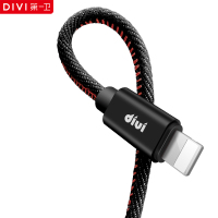 第一卫 苹果X/IPhone6/7/8PLUS 牛仔布更耐用/新款牛仔布快充数据线 1.88米黑色