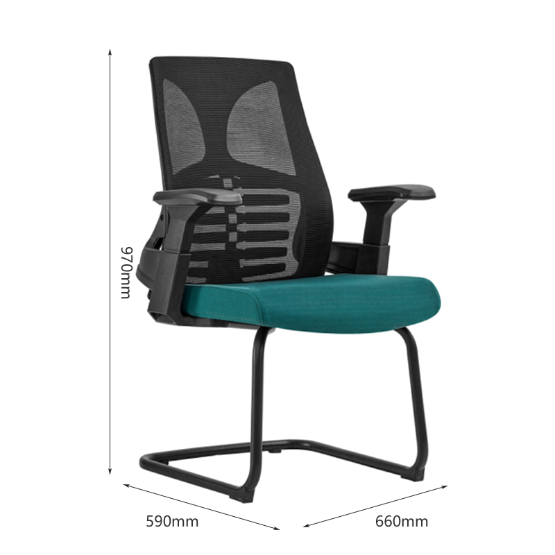 初嘉CJ-7102办公椅弓形椅电脑椅网布学习椅会客网椅 黑框高清大图
