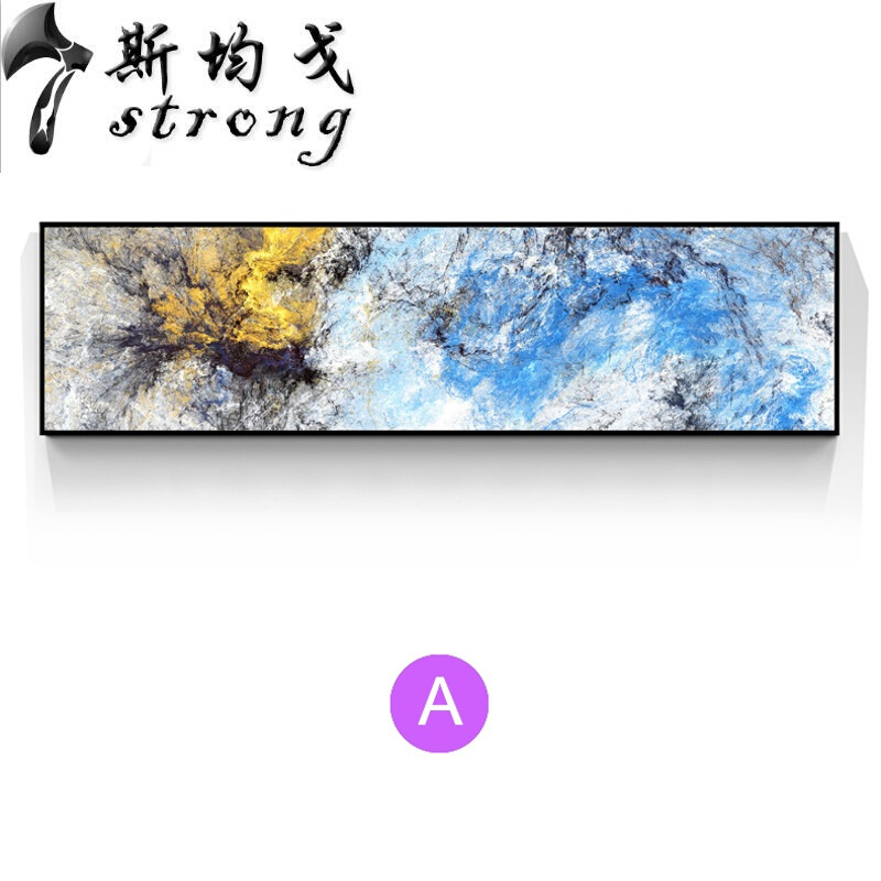 酒店装饰画抽象床头挂画客厅样板房艺术画卧室挂画沙背景墙油画A款可选尺寸30*120新工艺新品质(尺寸可定制)