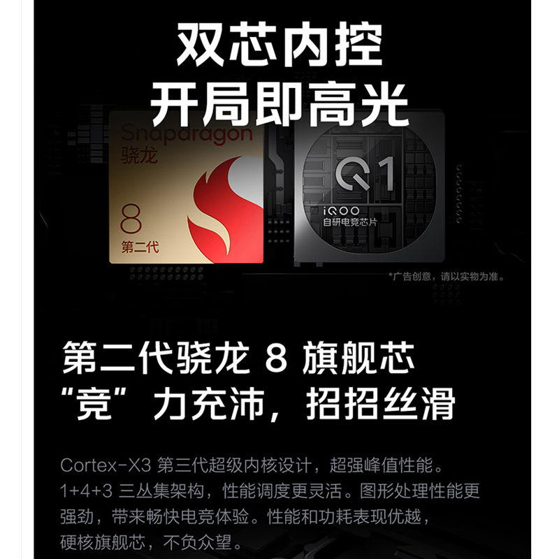 vivo iQOO Neo9 格斗黑 12GB+256GB 第二代骁龙8旗舰芯 自研电竞芯片Q1 IMX920 索尼大底主摄 5G手机高清大图
