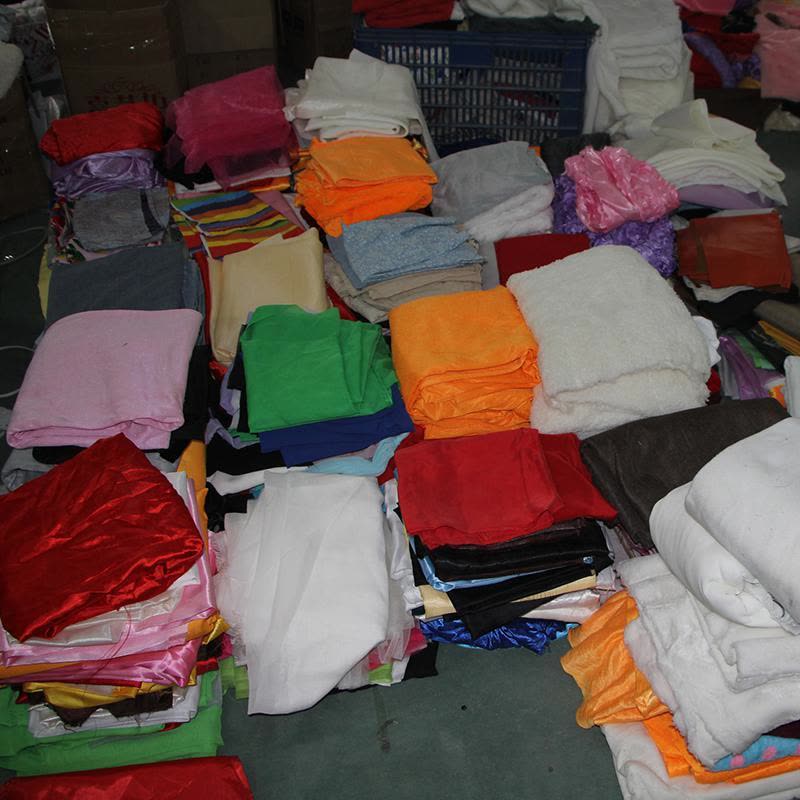 家柏饰(CORATED)布头布料 棉布雪纺网纱绒布皮革碎布头论斤手工diy 杂布 绒布材质手工布头(颜色随机3斤).图片