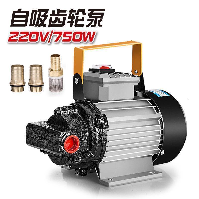 汐岩电动抽油泵12V24V220V大功率大流量自吸泵齿轮泵柴油加油机 220V750W齿轮泵高清大图