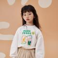 moomoo童装女童卫衣2021春秋新款趣味卡通宽松舒适儿童上衣打底衫_477 110/56 雪白色