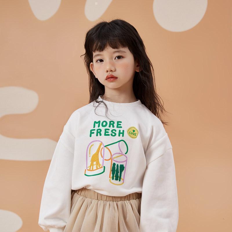 [1件5折价:64.5]moomoo童装女童卫衣春秋新款趣味卡通宽松舒适儿童上衣打底衫