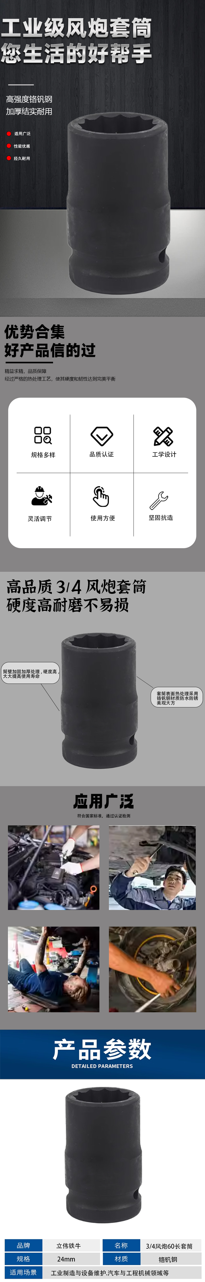 立伟铁牛3/4风炮60长套筒24mm/个高清大图