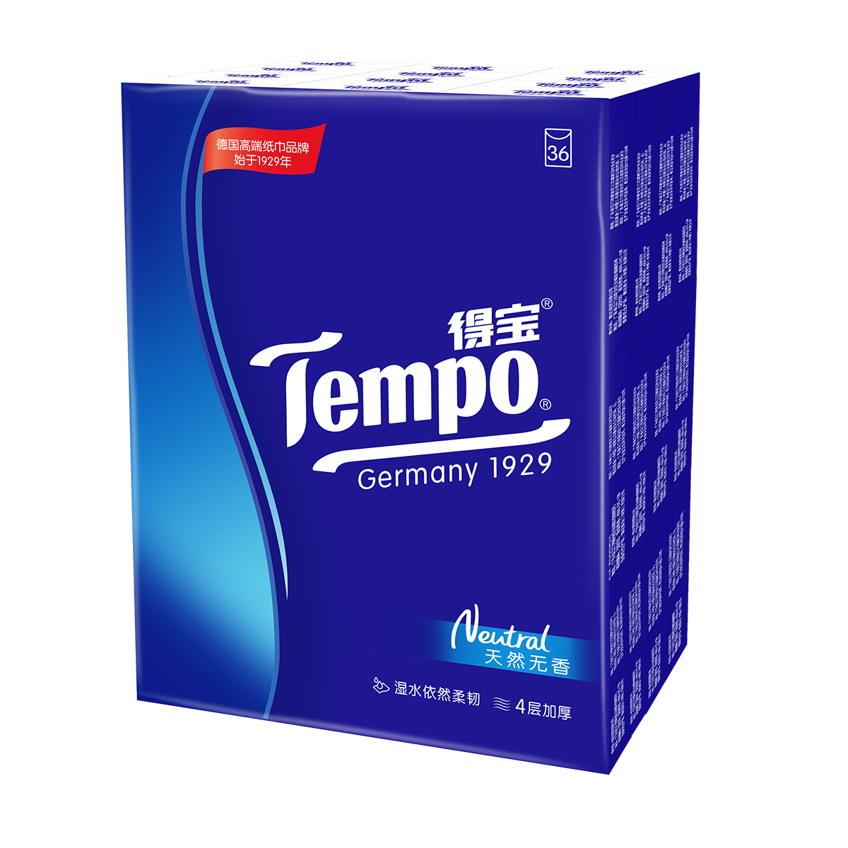 Tempo/得宝 手帕纸 迷你4层*36包(天然无味) 纸手帕餐巾纸小包纸巾(新老包装交替发货)高清大图