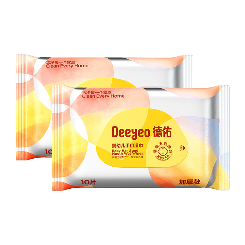 德佑婴儿湿巾10片*30包65g咖色款2001DYWP804(包装随机)
