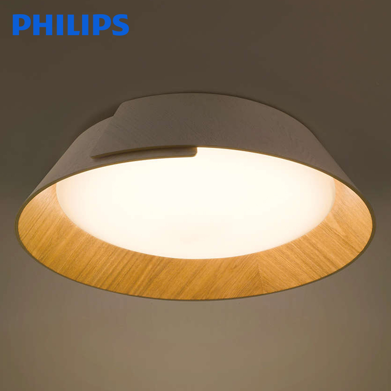飞利浦(PHILIPS)led吸顶灯 现代中式圆形卧室灯客厅灯 天然木质灯饰灯具餐吊灯 Philips吸顶灯逸合