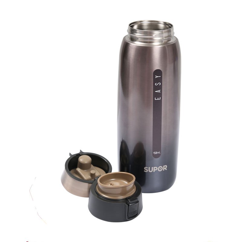 苏泊尔(SUPOR)星空保温杯KC45BH1 304不锈钢一键开合商办学生外出场合 简洁时尚大方水杯450ml 星空黑高清大图