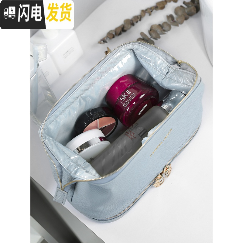 三维工匠网红化妆包ins风女超火可爱日系韩国便携大容量洗漱化妆品收纳包高清大图