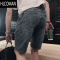 HLCOMAN牛仔短裤破洞夏季薄款男裤子潮流痞帅修身五分裤外穿大裤衩男士帅