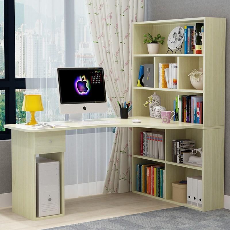 组合家用闪电客卧室儿童女孩木书柜一转拐角书桌带书架体学生写字台