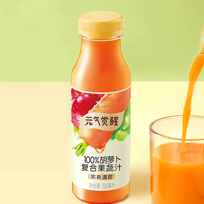 统一 元气觉醒100%胡萝卜汁 300ml*12瓶 箱高清大图